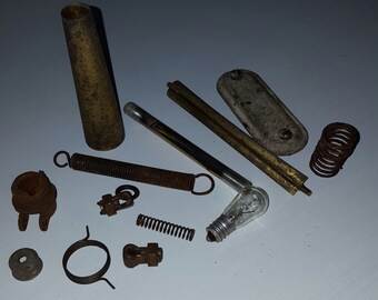 Assemblage items/ altered art supplies/ industrial salvage/ odds and ends/ rusty metals/ old springs/ collage materials/ unique craft supply