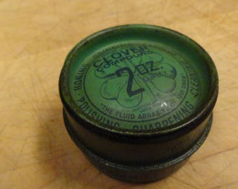 Vintage Green Clover Abrasive Compound Double Tin Great Graphics