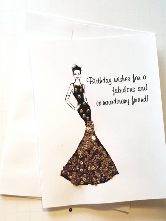 Birthday Card Fabulous Birthday Card Fashion Illustration