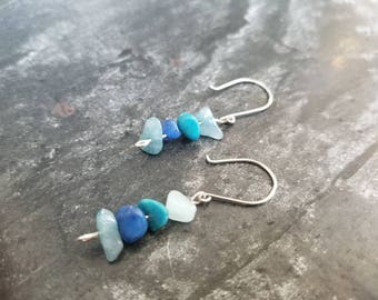 Aqua Chip Dangles Earrings