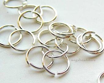 50 pcs 6mm Sterling Silver Jump Rings Open 22 gauge F29