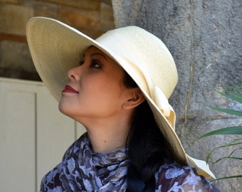 Larged Brimmed Summer Hat in Milan Straw