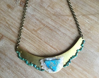 Scalloped Gemstone Statement Necklace