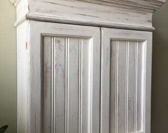 Distressed White Cabinet, Bathroom Cabinet, Kitchen Cabinet, Hanging Wall Cabinet, Shabby Chich Cabinet, Decorative Wall Cabinet