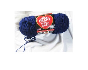 1 Skein Red Heart Worsted Acrylic Yarn, Medium Weight (No. 4), Soft Navy Blue, Machine Wash Dry, 198g, 7 oz,. 364 yards