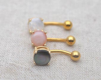 belly button rings natural shell navel ring 14k gold belly ring,gift for her