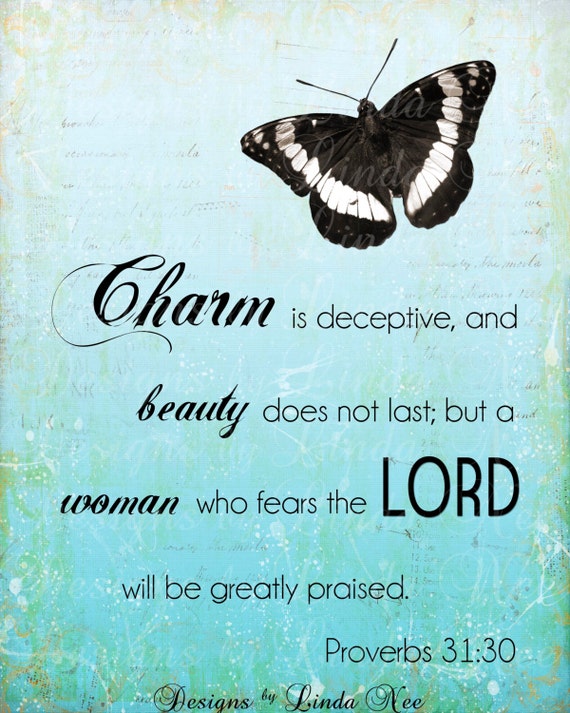 Items similar to PROVERBS 31:30 Woman Printable Wall Print ~ Proverbs ...