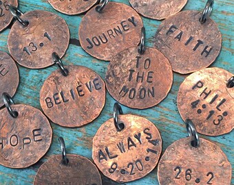 Personalized Penny Charm, Custom Good Luck Penny, Your Own Words Charm, Inspirational Charm, Personalized Gift Idea