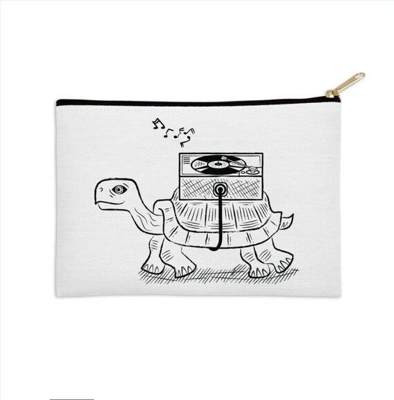 Tortoise Wax - zip pouch - pencil case - make up bag - 8.5" x 6" / 12.5" x 8.5"