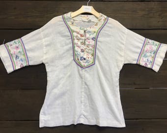 Vintage 60s Embroidered Blouse