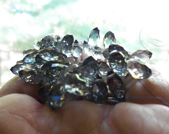 Winter Morning - 12mm Faceted Drop Beads - 10 beads