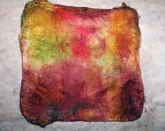 Hand-painted silk-hankie spring tulips