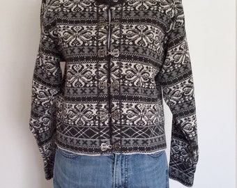 Woolrich sweater, S, M, vintage 70s, 70's sweater, grey sweater, gray sweater, cardigan sweater, wool sweater, wool cardigan, nordic sweater