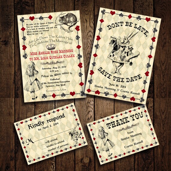 Alice In Wonderland Wedding Invitation Card 10