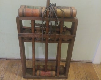 Wooden Croquet Set, Vintage Croquet Set