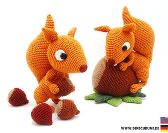Squirrels crochet pattern amigurumi