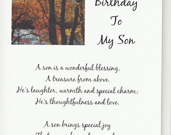 Handmade Greeting Card - Birthday - Son - Laser printed