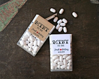 Mint to Be, set of 12 personalized favor labels. Tic Tac mint labels. Mint favor labels, wedding favors, bridal shower, wedding shower.