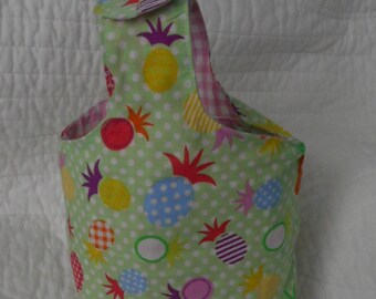 bag tied pouch / small storage / compartmentalized / girl / handmade