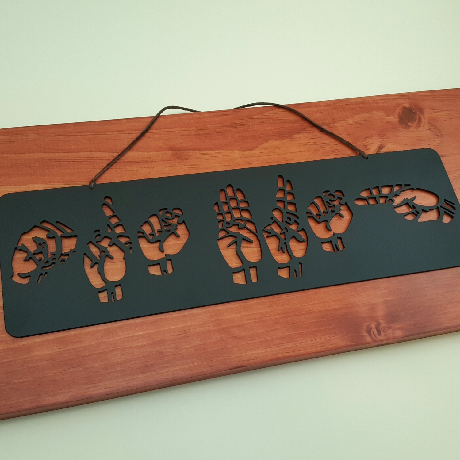 ASL Custom Name Wall Art Hanger ASL Wedding Gift Asl