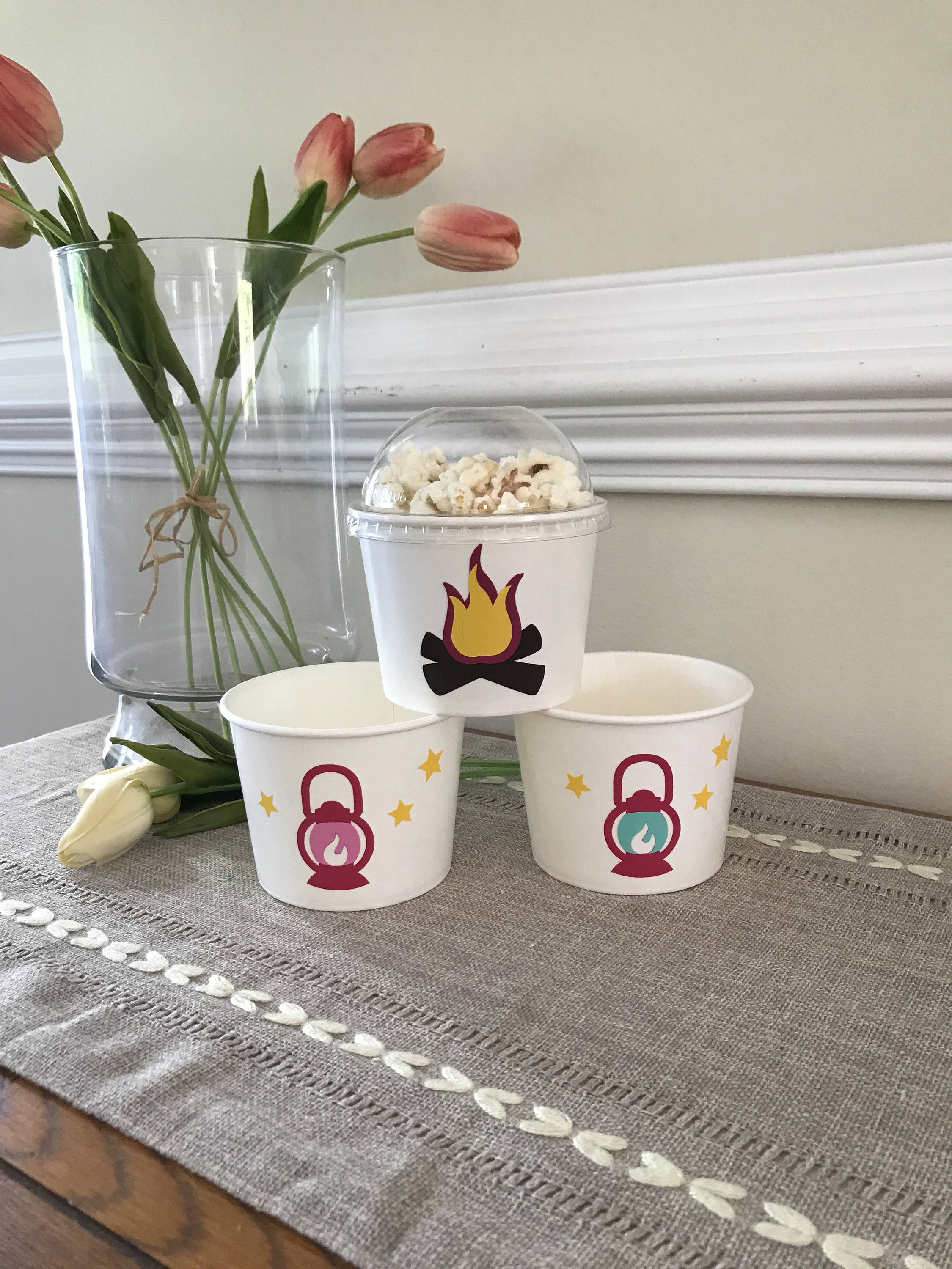 Glamping Party Snack Cup Camping Popcorn Snack Cup Ice