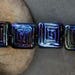Peacock Labyrinths - Handmade Glass Lampwork Square Beads SRA MTO Elasia