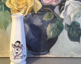 Kitschtastic 80s pierrot clown bud vase