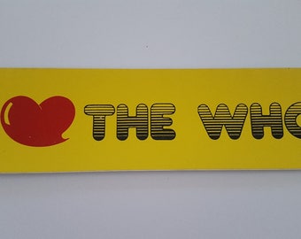 Vintage Rock and Roll bumper sticker I (heart) The Who original from the 1980's possibly late 70's 10" x 2 7/8"