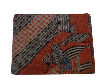 Vintage Kantha Quilt Reversible Handmade Cotton Throw quilt