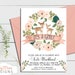 Woodland Baby Girl Shower Invitation, Woodland Baby Shower, Deer Baby Shower, watercolor flowers, woodland theme, woodland animals, peach
