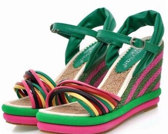 Womens Criss-cross Platform Sandals