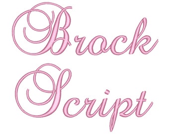 SALE 50% 3 Size Brock Script Embroidery Font, BX fonts Machine Embroidery Designs Embroidery Fonts - 9 File Fomats
