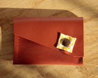 Evening wallet "Nino" Camel and yellow patterns