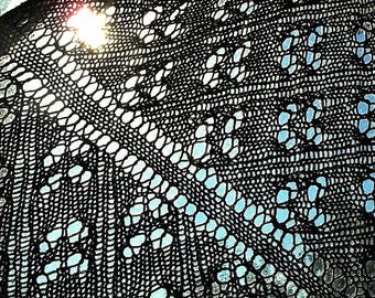 Lace Shawl Knitting Pattern, lace wrap, sock yarn shawl, easy pattern, ladies accessory, triangle shape, lacy ribs, fall inspired, easy lace
