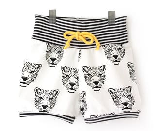 GUEPARD baby and toddler shorts with stripped ribknit, hipster shorts - Cuffed shorts- 0-6 T