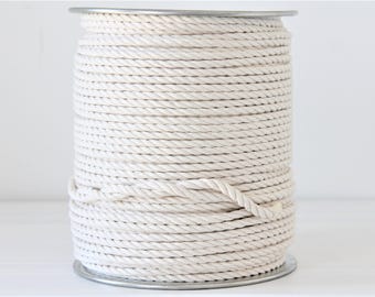 Corde coton macramé 5mm, 3 brins torsadé, 100 % cotton, 100 pieds, 30 mètres à 500 pieds, 152 mètres