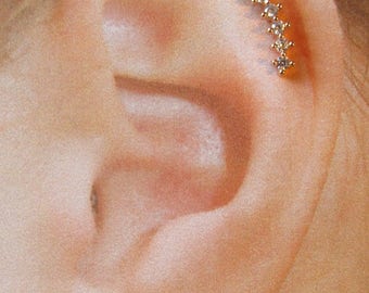 Rose Gold Plated 7 cz's Cartilage Piercing Barbell..16g..6mm
