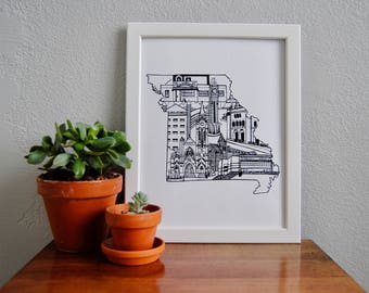Saint Louis University print, Saint Louis University art