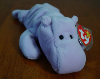 Ty Beanie Baby "Happy" the Purple Hippo 1993