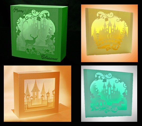 Download Castle theme bundle shadow box cards 4 designs