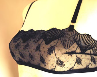 Bustier - Lingerie Bra Dessous black / removeable Straps Brassiere in transcendent black or turquoise