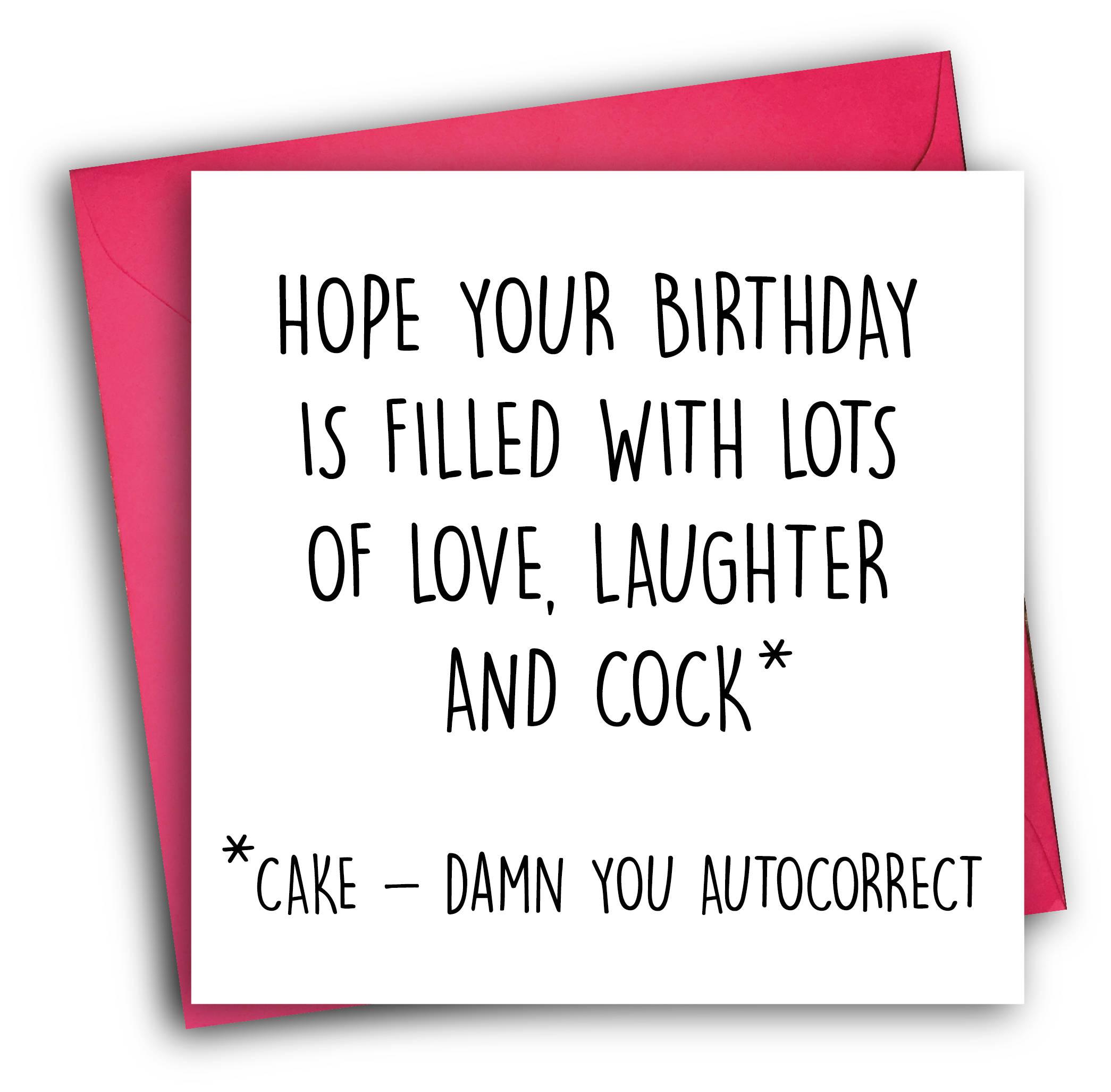 Funny Birthday Card Rude Birthday Card Autocorrect