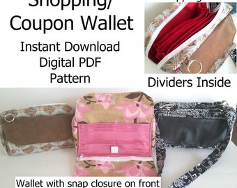 PATTERN Quilted Coupon Organizer DiY PDF sewing pattern for