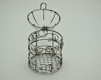 1pcs antique silver bird cage findings 75x45mm