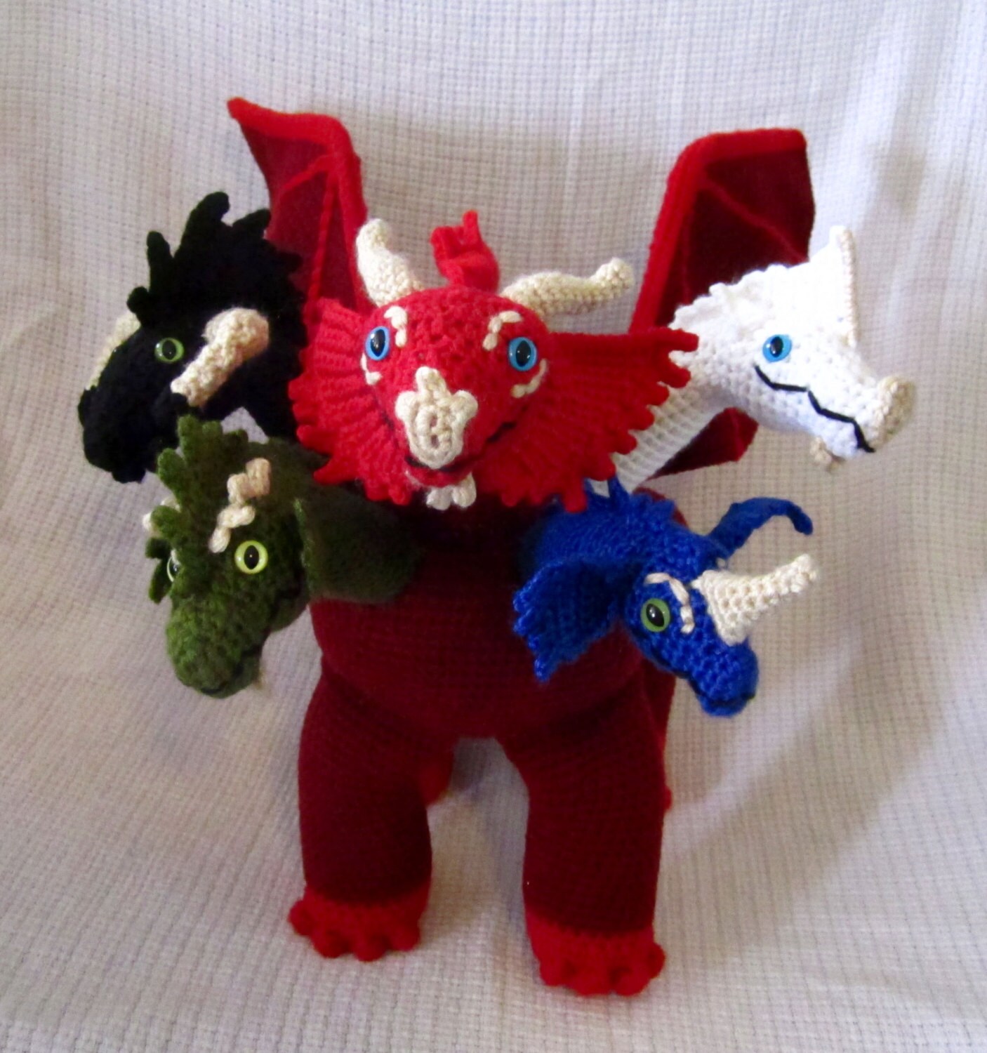 Dungeons and Dragons Tiamat crocheted amigurumi plush