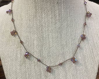 Pink Bead Hand Knotted String Necklace