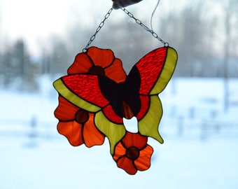 Stained Glass Butterfly Sun Catcher