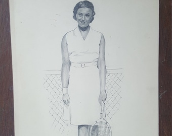 Lady tennis player from 1937
