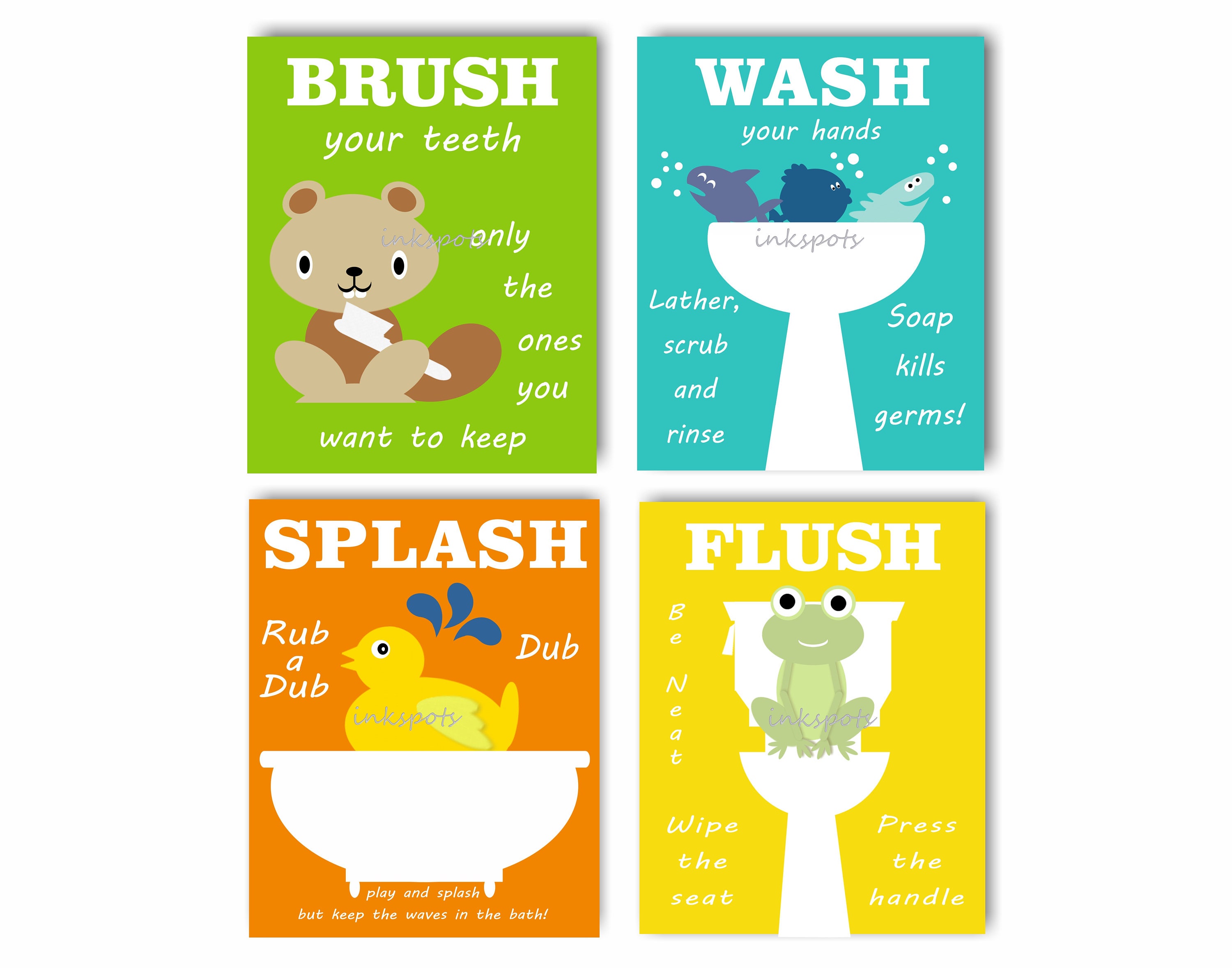Kids Bathroom Art, Bathroom Prints, Bathroom Wall Art, Rubber Duck Bath, Frog, Fish, Beaver, Bathroom Rules, Bath Rules, CHOOSE COLORS KB13 Kids Bathroom Art, Bathroom Prints, Bathroom Wall Art, Rubber Duck Bath, Frog, Fish, Beaver, Bathroom Rules, Bath Rules, CHOOSE COLORS KB13