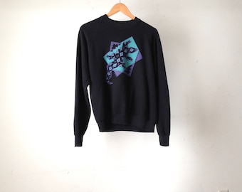 vintage 90s COLOR BLOCK slouchy bright GECKO raglan three tone Southwest sweatshirt